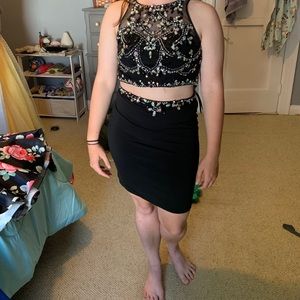 Black Two-Piece Homecoming Dress